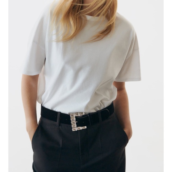 ZARA Belt With Bejeweled Buckle - Picture 2 of 4